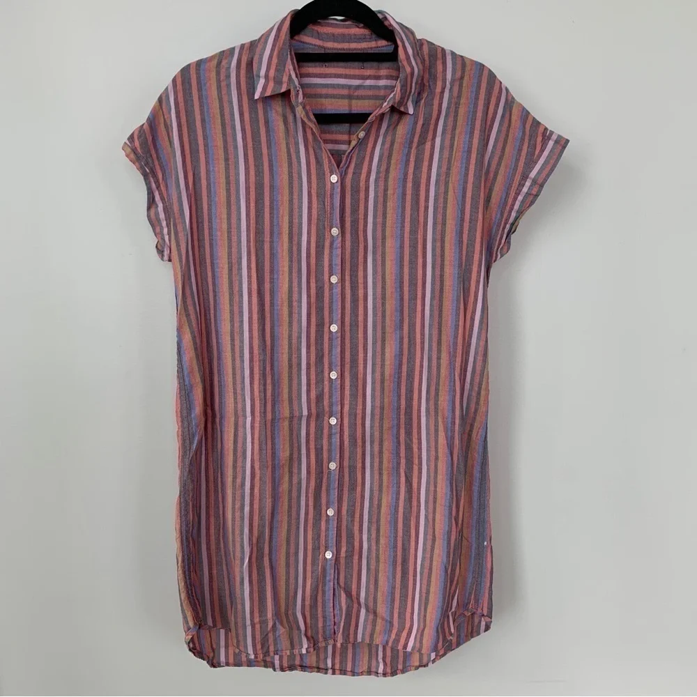 J. Crew 100% Cotton‎ Multicolor Striped Button Down Shirt Size M
